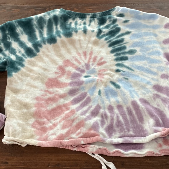 LUCKY BRAND Tie Dye cropped drawstring sweatshirt XS (New w/out tags) - Picture 10 of 12